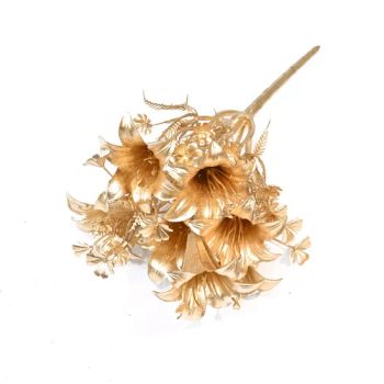 Golden Lily Artificial Flower Arrangement for Elegant Home Decor - Yiwu Yousen Trading Co., Ltd. - China