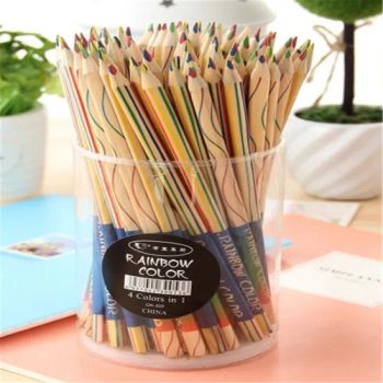 4 Colors Lead Colored Pencil Natural Wooden Pencils Mqq 100 OEM Yes Origin China Type Art Paints HS Code 1111111111 Trademark - Jinjiang Jiayi Supply Chain Management Co., Ltd. - China