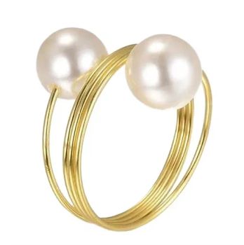 Modern Pearl Napkin Rings High Quality Metal Wired Shaped Table Accessories - Ningbo Qucheng Commodity Co., Ltd. - China