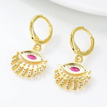 Holiday Gift Fashion Sparkling Zircon Earrings Hip Hop Evil Devil Eye Earrings for Women Girls - Dongguan Hongsheng Craft Gifts Co., Ltd. - China
