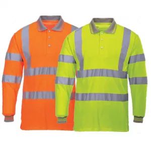 Armor Orange Yellow Hi Vis Mens Long Sleeve Polo Shirts with AS/NZS Standards - Armor International Trade (Handan) Co., Ltd. - China