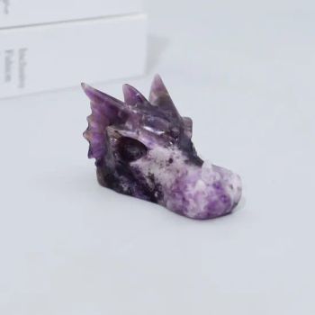 2.5 Inch Wholesale Natural Reiki Crystal Gemstone Hand Carved Folk Crafts Healing Crystal Stones Amethyst Dragon Skulls - Xiamen Amore Gift Solutions Co., Ltd. - China
