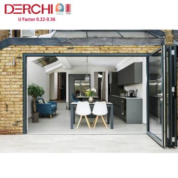 Commercial Aluminum Laminated Glass Accordion Folding Windows Doors for Patio - Guangdong deji youpin doors and Windows co. LTD - China