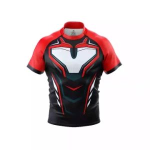 Custom Adults Striped Short Sleeve Rugby Jersey Sublimation Rugby Wear Colleage Rugby Shirt - Dephens Sporting Goods Limited - China