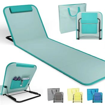 Beach Chair Lounger Adjustable Backrest and Cushion Practical Storage Easy Transport Outdoor Furniture Wholesale Market - Shaoxing Unique Umbrella Co., Ltd. - China