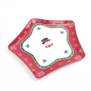 Christmas Snowman Star Dinnerware OEM Small Melamine Salad Plate - Sanpinhui (Chengdu) Trading Co., Ltd. - China