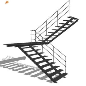 Customized Metal Stairs Indoor Prefabricated Stairs Industrial Steel Stair Metal Welding - Yantai Guocheng Metal Products Co., Ltd - China