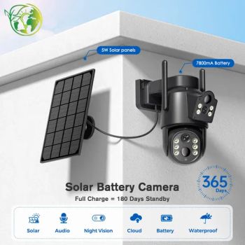 Solar Wireless CCTV Camera 2K HD Outdoor Security Camera with 2 Way Talk SD Card Support - Zhongshan Deng Zong Guan Lighting Co., Ltd. - China