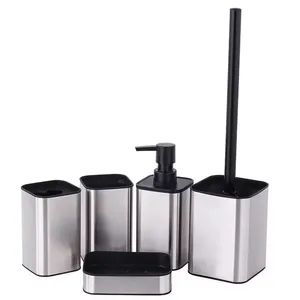 5-Pieces Bathroom Lotion Soap Dispenser Bath Accessories Sets - Guangzhou Aemaxx Household Products Co., Ltd. - China