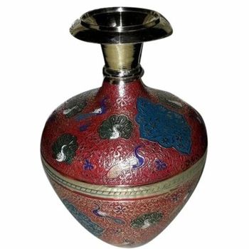 Antique Brass Handicrafts Pot Material Brass Finish Polished Size 12 x 4 inch Brand ZS Handicrafts Usage Decoration - Z.S. Handicrafts - India