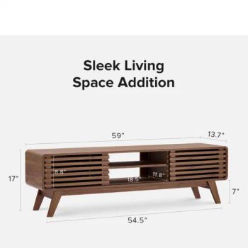 TV Media Stand, 54 Inch Wide, Contemporary, Living Room Entertainment Center, Storage Shelves and Cabinets - Qingdao Lidu Furniture Co., Ltd. - China