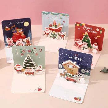 Custom Actory Price Merry Christmas 3D Pop up Card Thanks Blessing Happy Birthday Greeting Cards Universal Invitation Card Gift Card Printing Services - Foshan colorings paper packaging Co., Ltd - China