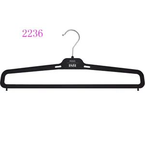 Cheap Plastic Pant Hangers with Locking Bar MOQ 3000PCS Origin China Trademark YY Model NO. 2236 Hook Customized Logo - Dongguan Yongzhao Hardware Products Co., Ltd. - China