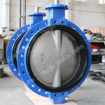 Carbon Steel Flanged Butterfly Valves Bare Shaft Stem Pn10 Pn16 - Tianjin Worlds Valve Co., Ltd. - China