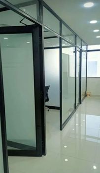 Aluminium Acoustic Aluminum Partition System, For Office Lifespan Long Finish Optimum Height customized Open Style - Agarwal Glass House - India