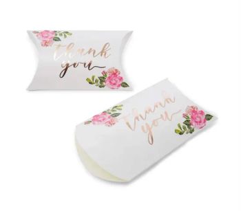 Hot-Selling Upmarket Wedding Pillow Boxes Rose Gold Foil Thank You Party Favors - Shenzhen Tengyue Printing Co., Ltd. - China