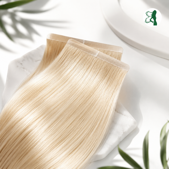 Invisible Tape Blonde #613 DD Quality Hair Type Human Hair Construction Double Drawn Color Blonde, Blonde #613 Texture Silky And Voluminous - Dewa Dewi Hair - Indonesia