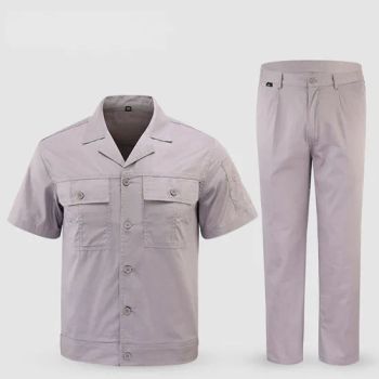 Custom Modern Brand Cotton Mens Safety Factory Worker Staff Gray Work Cargo Uniform Jackets Pants Womens - Guangzhou City Basic Clothing Co.,Ltd - China