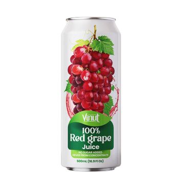 16.57 fl oz Vinut Red Grape Juice (no sugar added) Packaging Alu can Shelf Life 24 months Certification BRC  ,  FDA  ,  FSSC22000  ,  GMP  ,  HACCP  ,  - Nam Viet F&B - Vietnam