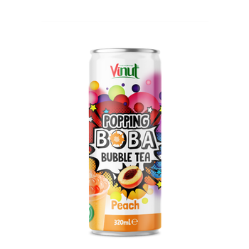 Free Sample 320ml Vinut Popping Boba Bubble Tea with Peach Flavor OEM/ODM Service - Nam Viet F&B - Vietnam