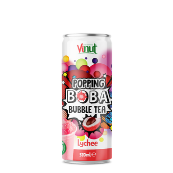 Hot Selling 320ml Vinut Popping Boba bubble tea with Lychee flavor - Nam Viet F&B - Vietnam