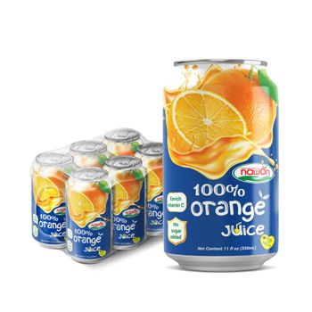 100% Orange Juice Not From Concentrate Nawon Beverage Wholesale Supplier - 330ML Can - Nawon Food and Beverage Co, Ltd. - Vietnam