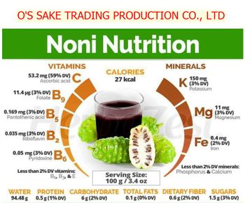 Fresh Noni fruit juice Material Noni Address Việt Nam Color Bromn - black Drying Process NONI Place of Origin FOB Weight (kg) Việt - O'S SAKE TRADING PRODUCTION COMPANY LIMITED - Vietnam