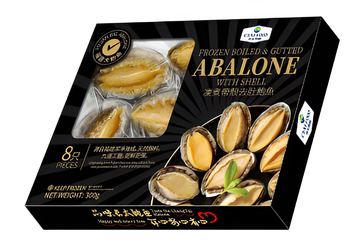 Frozen and Cooked Whole Abalone with Shell (Gutted) Weight (kg) 300g Shelf Life 18 months Storage Type Frozen at - CTai International - Hong Kong