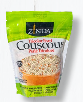Tricolor Pearl Couscous 600 g Bag Size 600 G Shelf Life 24 Months Barcode 8 12050 00420 0 Case Configuration 12 Pouches Per Case - Zinda Products - Canada