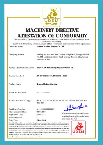CE Certificate certificate from Jiaozuo Taoding Trading Co., Ltd