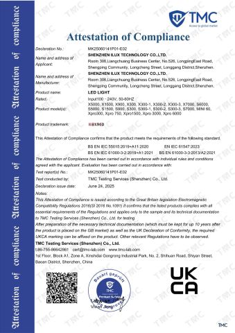 UKCA-EMC certificate from Shenzhen Getex Technology Co., Ltd.