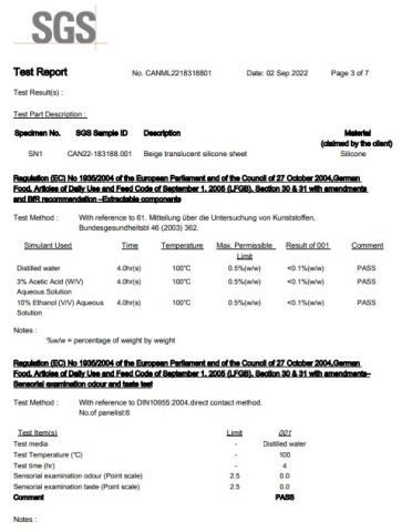silicone 2 certificate from Kunshan Longlide Import and Export Co., Ltd.
