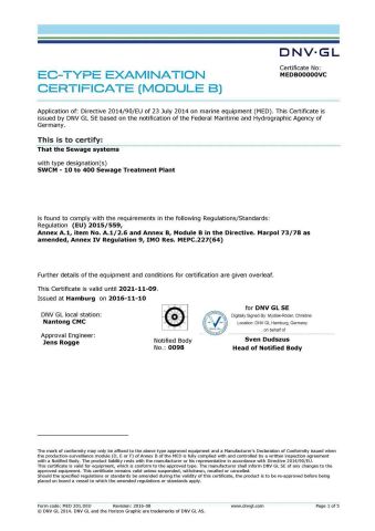 DNV-GL Certificate certificate from Chongqing Gohi Marine Equipment Co., Ltd.