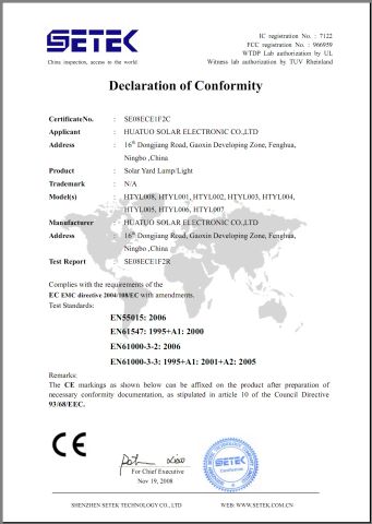 Our certificates certificate from Zhongdi (Ningbo) Energy Co., Ltd.