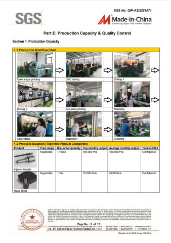 SGS certificate from Heze Hengtai Fuel Injection Equipment Co., Ltd.