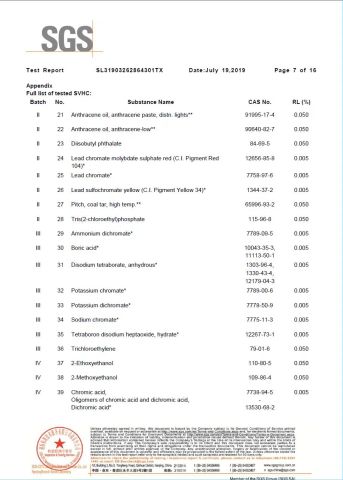 SGS Test Report 7 certificate from Eiffel Medical Supplies Co., Ltd.