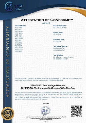 CE-MIG/MAG2 certificate of Jiangsu Aolong Electric Technology Co., Ltd. – certificate photo, supplier certificates section