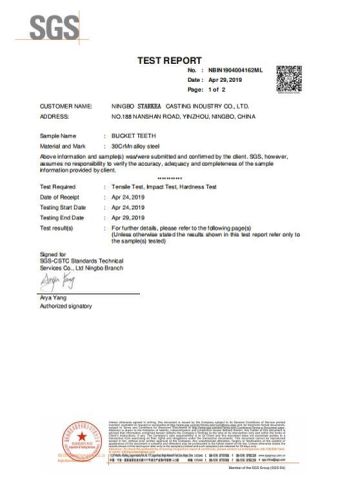SGS CERTIFICATE certificate from Ningbo Starkea Industrial Technology Co., Ltd.