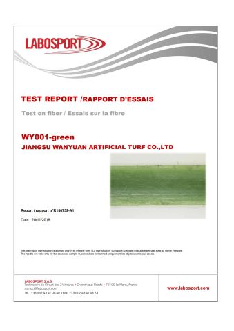 9 certificate of Jiangsu Wanyuan Artificial Turf Co., Ltd. – certificate photo, supplier certificates section
