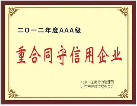 Honest Enterprise certificate from Beijing Jincheng Mining Technology Co., Ltd.