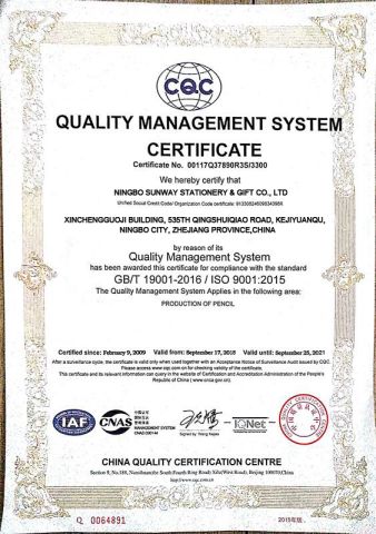 ISO9001 certificate from Ningbo Blue Bridge Import & Export Co.,Ltd