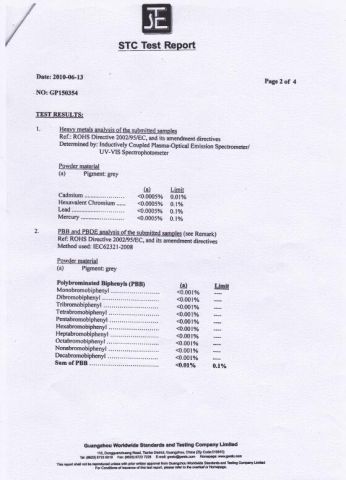 2. STC Test certificate from FOSHAN TOP GLORY FURNITURE TECHNOLOGY CO., LTD.