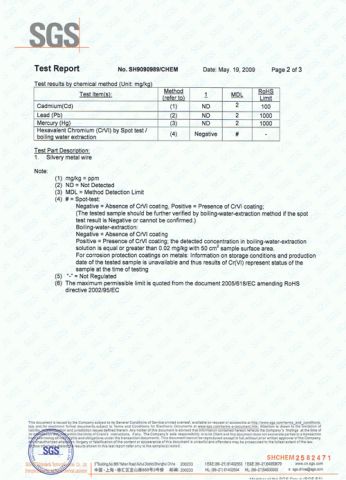RoHS of Nichrome Wire certificate from Shanghai Tankii Alloy Material Co., Ltd.