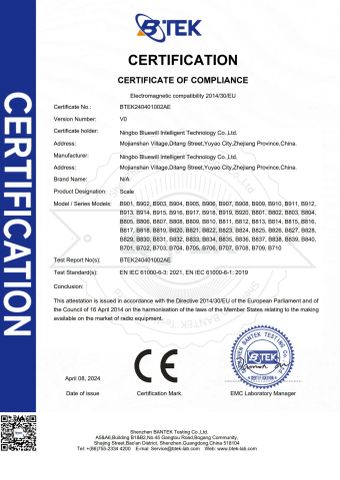 CE-bathroom scale certificate of Ningbo Bluewill Intelligent Technology Co.,Ltd. – certificate photo, supplier certificates section