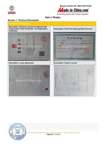 BV Certificates certificate from UNA Tech Co., Ltd.