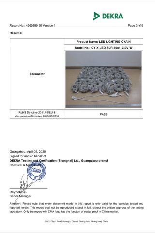 Rubber wire RoHS certificate 1 certificate of Glow-Grow Lighting Co., Ltd. – certificate photo, supplier certificates section