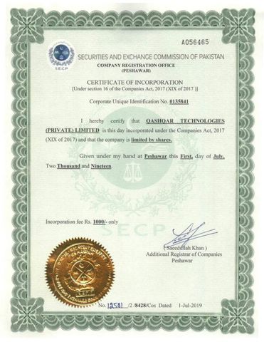 SECP Registration certificate from BATIE
