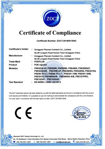CE Certificate certificate from Shenzhen Lanwee Technology Co., LTD