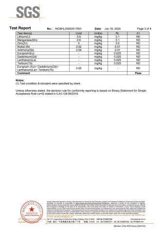 Poly bag food grade certificate from KAIPING FEILIYANG PACKING MATERIALS CO., LTD.