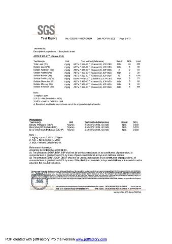 BOUNCER material sgs certificate from Guangzhou Caixin Inflatable Products Co., Ltd.